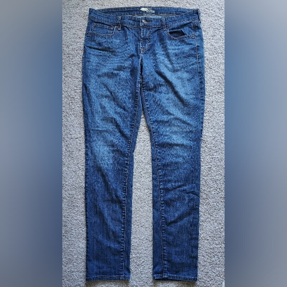 Old Navy The Diva Jeans Womens 12L Mid Rise Blue Tapered Medium Wash Denim